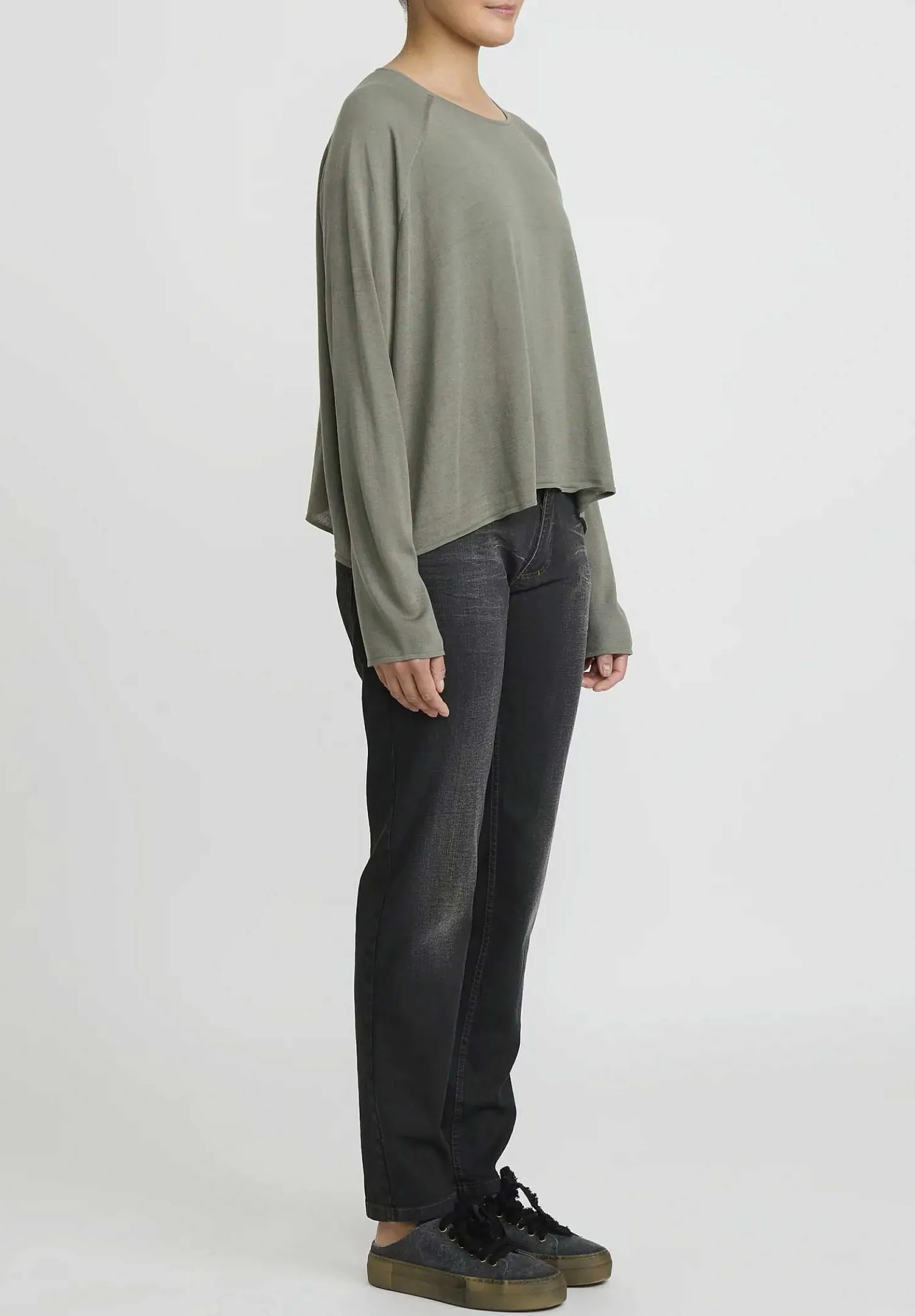 Rundholz Cotton Tapered Leg Jeans In Faded Black