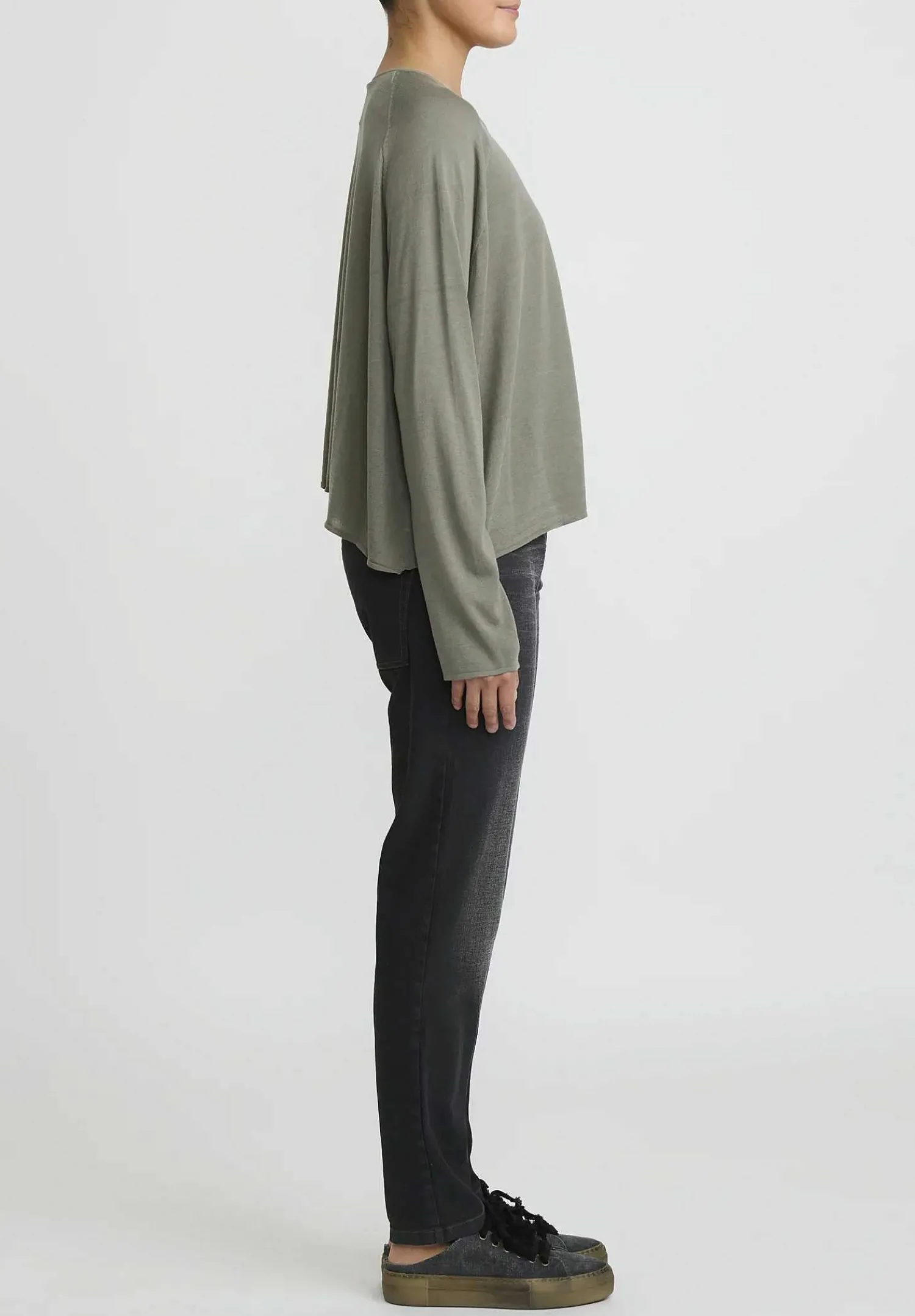Rundholz Cotton Tapered Leg Jeans In Faded Black