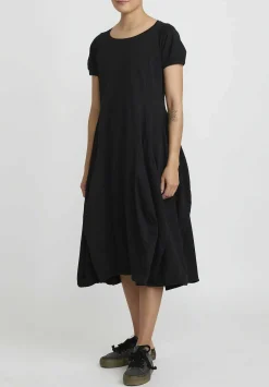 Rundholz Cotton Tulip Dress With Pockets In Black