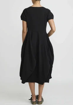 Rundholz Cotton Tulip Dress With Pockets In Black