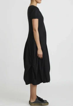 Rundholz Cotton Tulip Dress With Pockets In Black