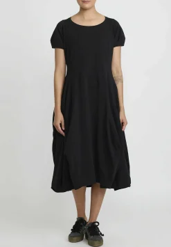 Rundholz Cotton Tulip Dress With Pockets In Black