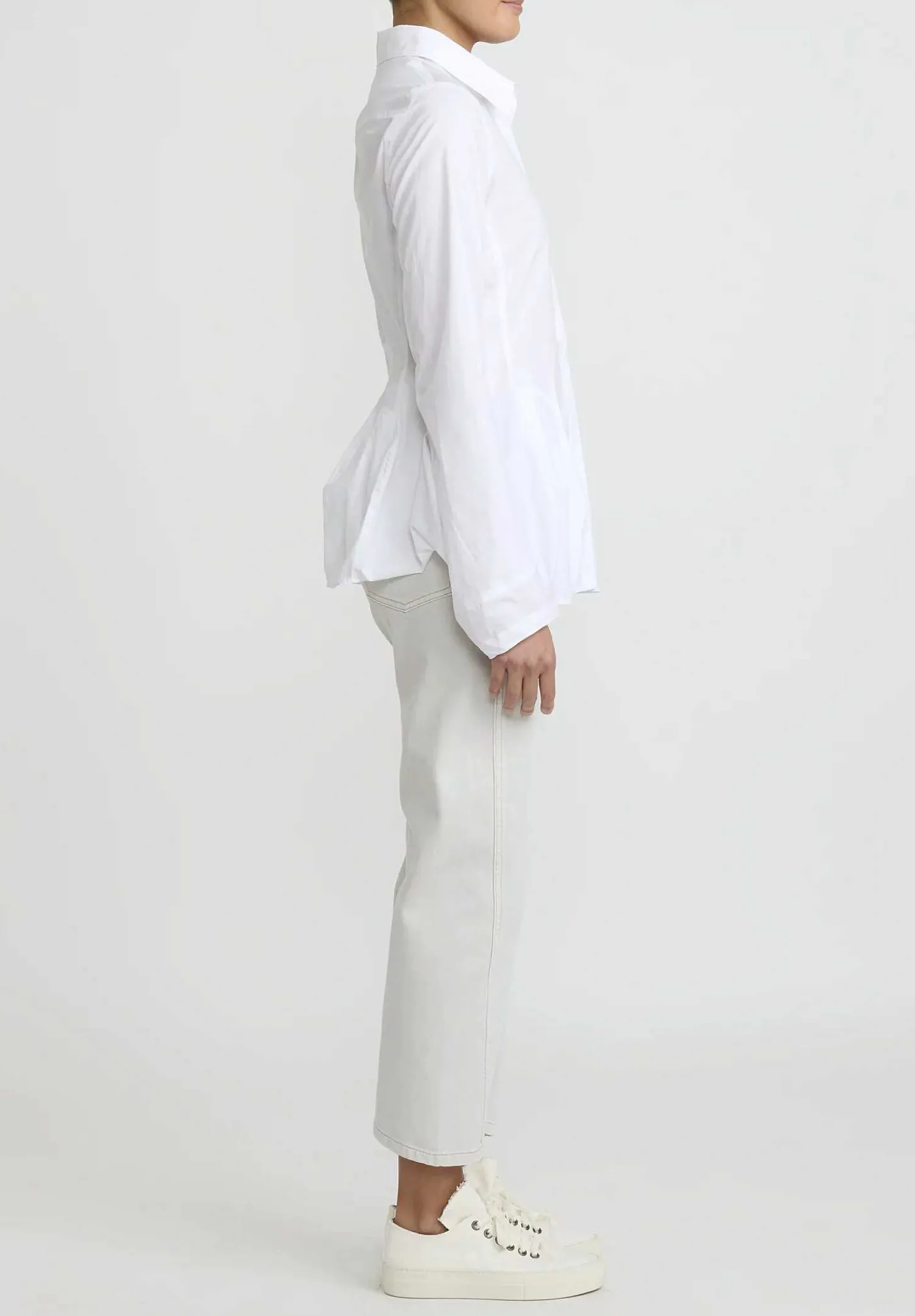 Rundholz Cotton Tulip Shirt In White