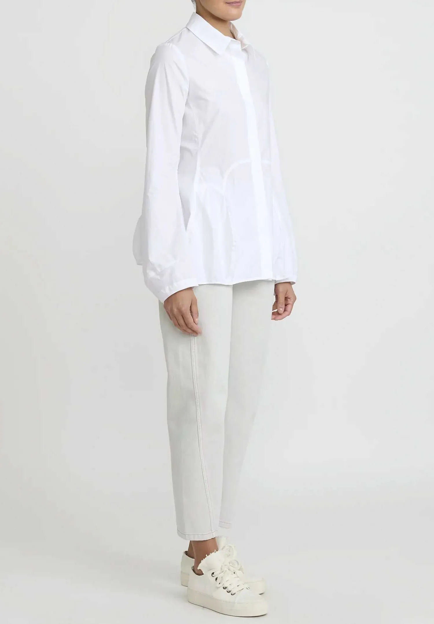 Rundholz Cotton Tulip Shirt In White