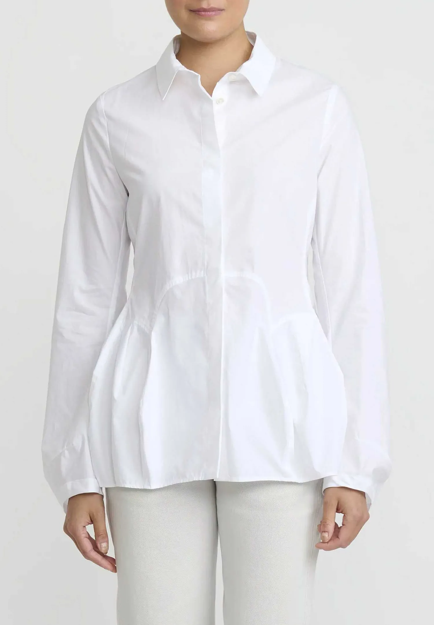 Rundholz Cotton Tulip Shirt In White