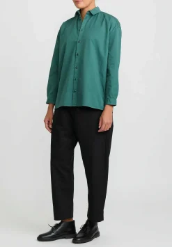 Toogood Cotton Twill Draughtsman Shirt In Viridian Green