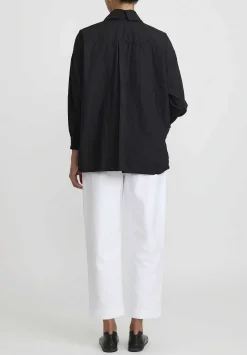 Daniela Gregis Cotton Twill Sigaretta Elastico Pants In Bianco White