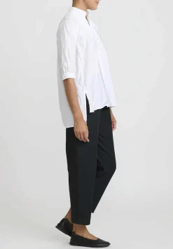 Daniela Gregis Cotton Twill Sigaretta Elastico Pants In Black