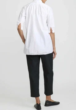 Daniela Gregis Cotton Twill Sigaretta Elastico Pants In Black