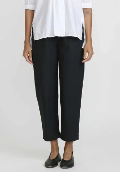 Daniela Gregis Cotton Twill Sigaretta Elastico Pants In Black