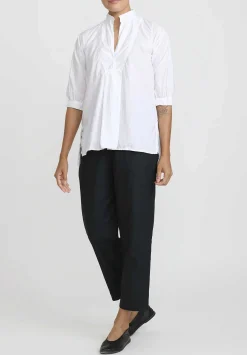 Daniela Gregis Cotton Twill Sigaretta Elastico Pants In Black