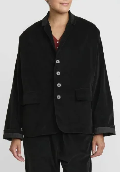 Album di Famiglia Cotton Velvet Blazer In Slate Grey