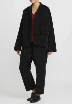 Album di Famiglia Cotton Velvet Blazer In Slate Grey
