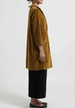 Daniela Gregis Cotton Velvet Coat In Cannella Brown