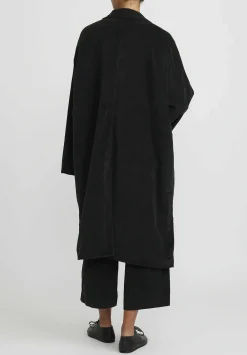 Album di Famiglia Cotton Velvet Loose Coat In Slate Grey