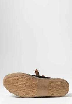 Uma Wang Cotton Velvet Striped Low Tennis Shoes In Dark Brown