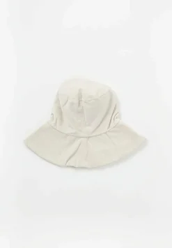Album di Famiglia Cotton Velvet Wide Brim Hat In Natural Fog
