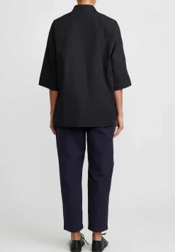 Casey Casey Cotton Waga Short Sleeve Shirt In Black