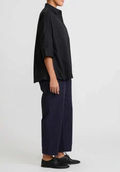 Casey Casey Cotton Waga Short Sleeve Shirt In Black