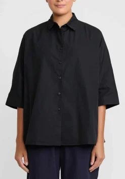 Casey Casey Cotton Waga Short Sleeve Shirt In Black