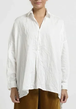 Daniela Gregis Crinkled Cotton ''More Jeroni'' Shirt In Bianco White
