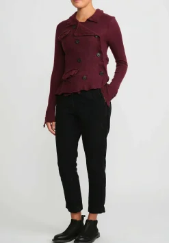 Rundholz Black Label Cropped Cotton Corduroy Skinny Stretch Pants In Black