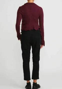 Rundholz Black Label Cropped Cotton Corduroy Skinny Stretch Pants In Black