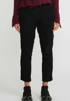 Rundholz Black Label Cropped Cotton Corduroy Skinny Stretch Pants In Black