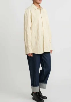 Toogood Crumpled Satin ''Storyteller'' Shirt In Raw White