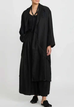 A Tentative Atelier Deconstructed Oversize Judit Twist Coat In Black