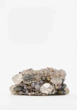 Monies Diamond Quartz, Agate, Freshwater Pearl And Labradorite Bracelet