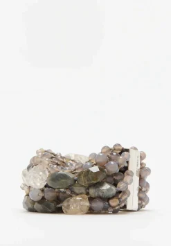 Monies Diamond Quartz, Agate, Freshwater Pearl And Labradorite Bracelet