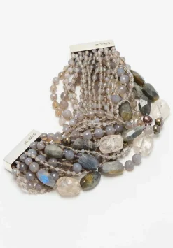 Monies Diamond Quartz, Agate, Freshwater Pearl And Labradorite Bracelet