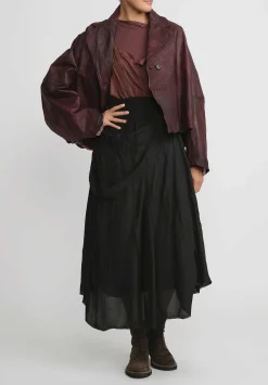 Rundholz Distressed And Layered A-Line Skirt In Black