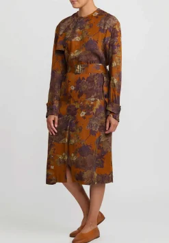 Dries Van Noten Dosana Dress In Rust Floral