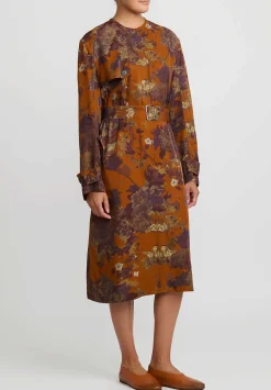 Dries Van Noten Dosana Dress In Rust Floral