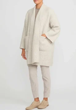 Lauren Manoogian Double Face Baby Alpaca Wide Coat In Carrara Cream