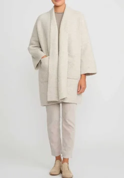 Lauren Manoogian Double Face Baby Alpaca Wide Coat In Carrara Cream