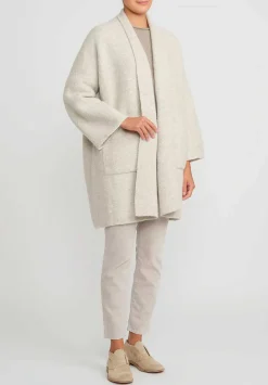 Lauren Manoogian Double Face Baby Alpaca Wide Coat In Carrara Cream