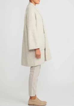 Lauren Manoogian Double Face Baby Alpaca Wide Coat In Carrara Cream