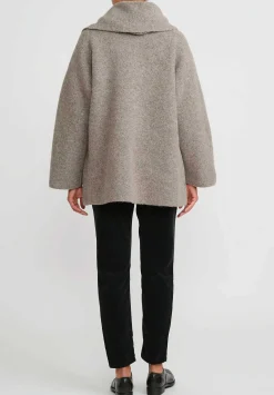 Lauren Manoogian Double Face Coat In Granite Taupe