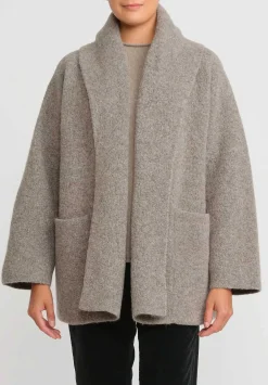 Lauren Manoogian Double Face Coat In Granite Taupe