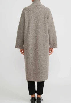 Lauren Manoogian Double Face Long Coat In Granite Taupe
