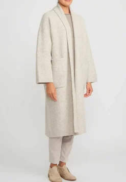 Lauren Manoogian Double Face Long Coat In Carrara Cream