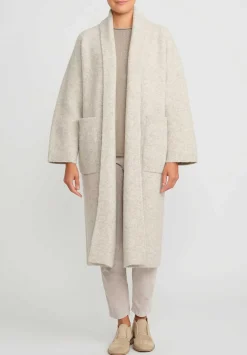 Lauren Manoogian Double Face Long Coat In Carrara Cream