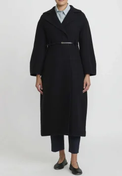 Jil Sander Double Splittable Wool Coat In Black