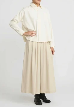 A Tentative Atelier Drapey Flared Pants In Natural
