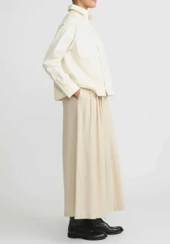 A Tentative Atelier Drapey Flared Pants In Natural