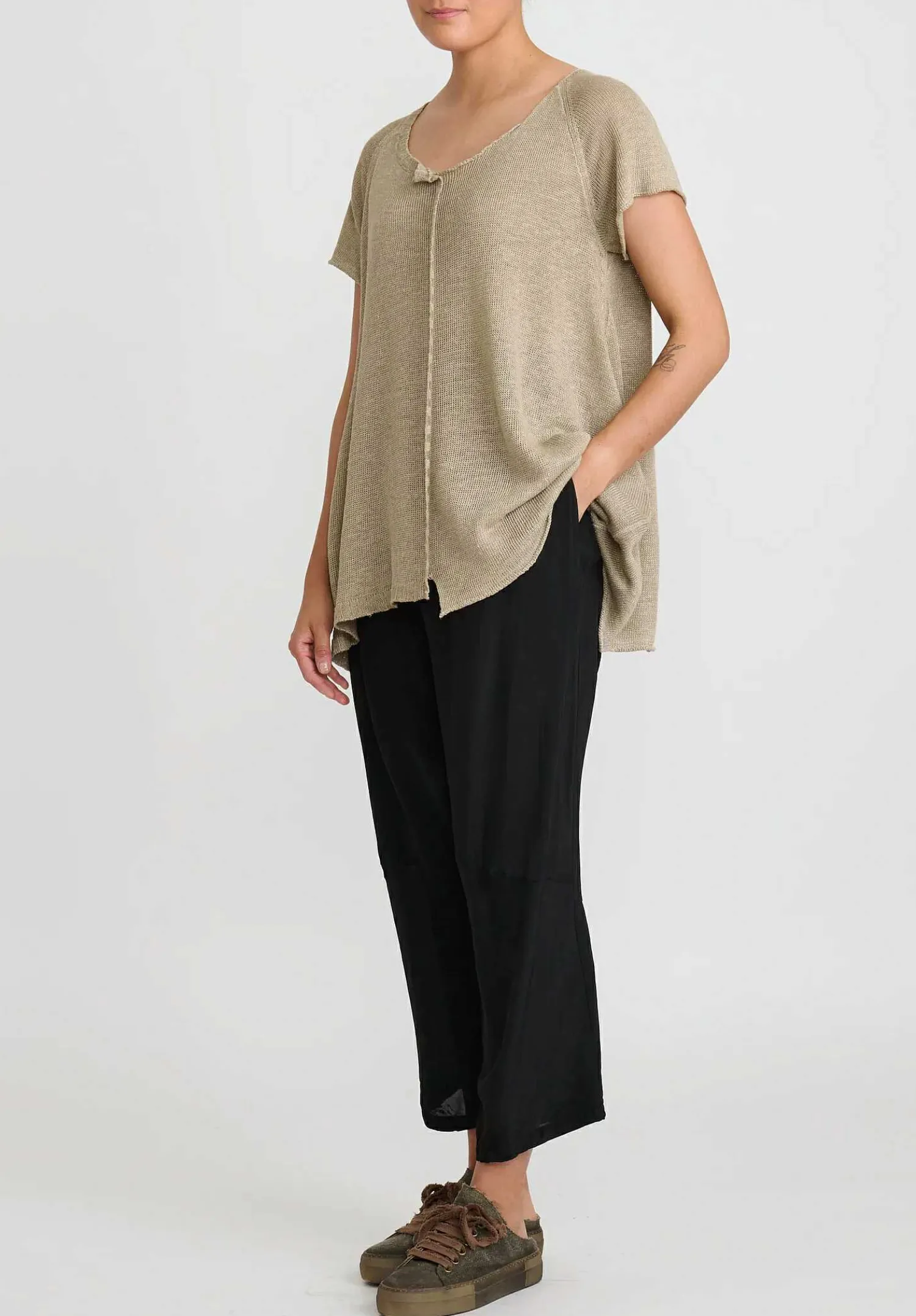 Rundholz Drop Crotch Straight Leg Pants In Black