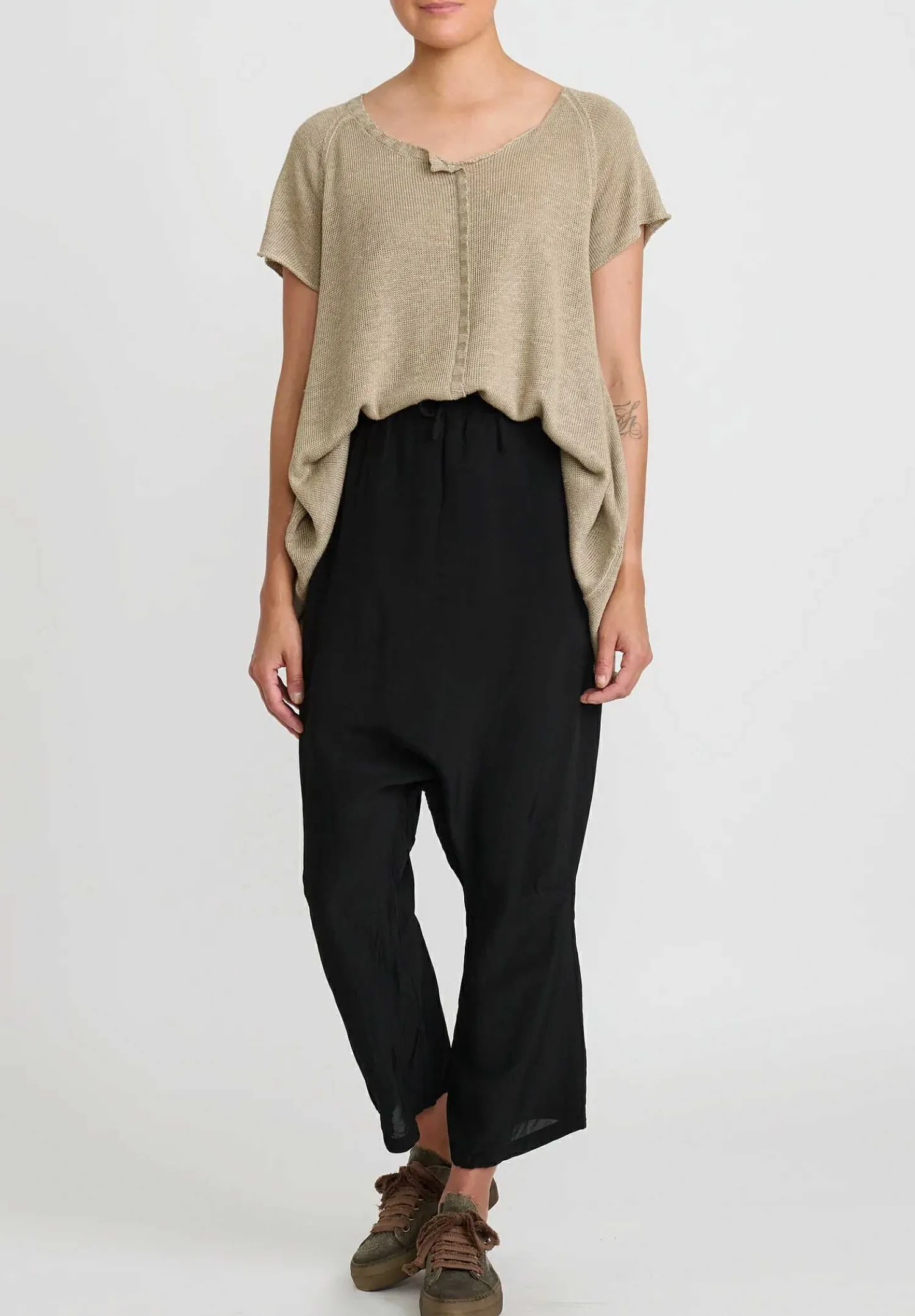 Rundholz Drop Crotch Straight Leg Pants In Black